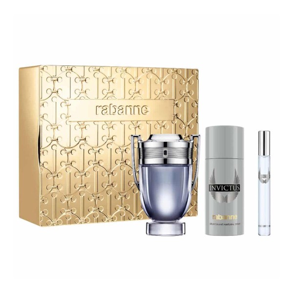 Paco rabanne invictus eau de toilette 100ml + desodorante spray 150ml vaporizador