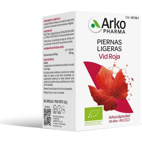 Arkocápsulas Vid Roja Bio Piernas Cansadas 84 Cápsulas